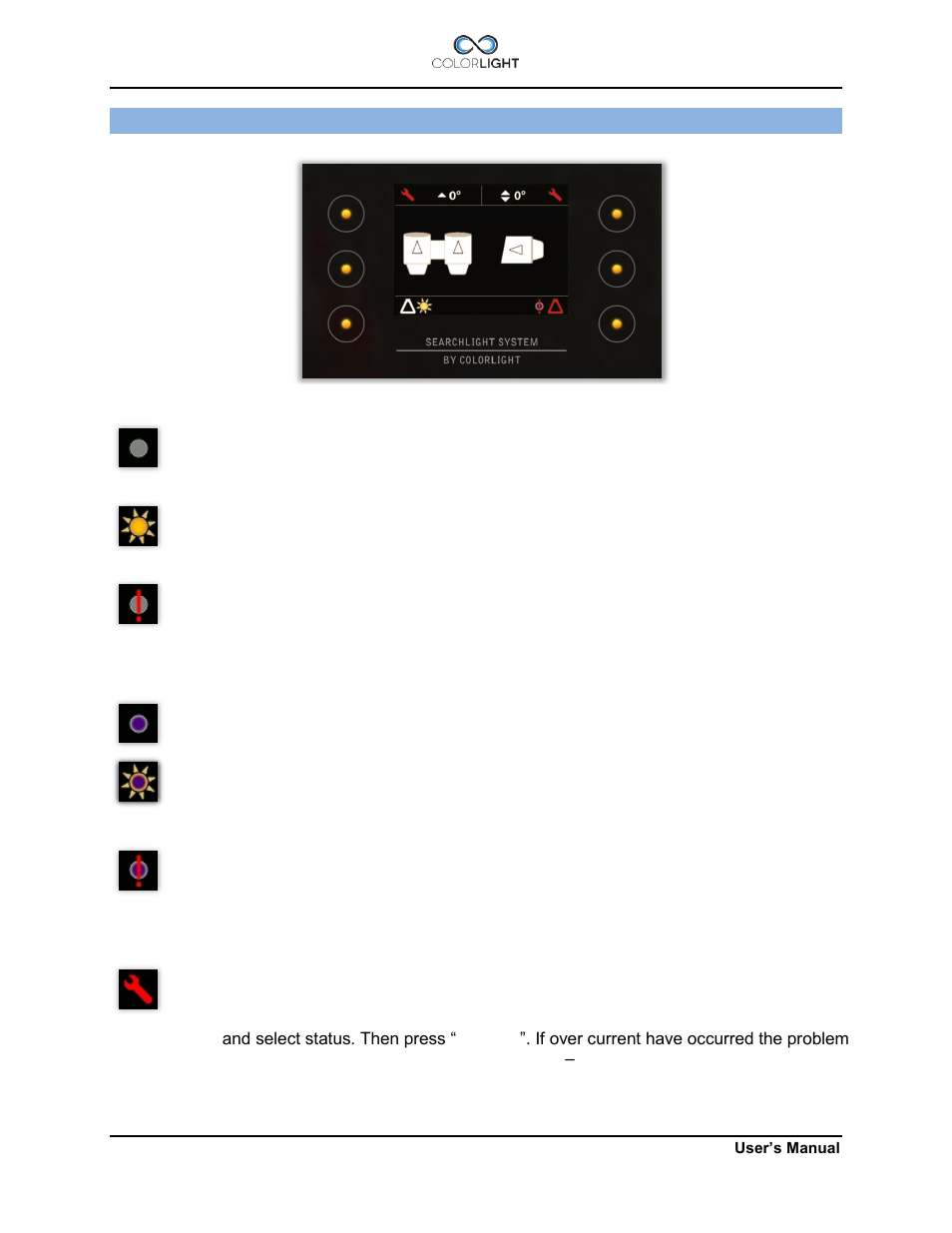Display symbols and messages, Display symbols and messages 4 | Colorlight CL20 User Manual | Page 10 / 56
