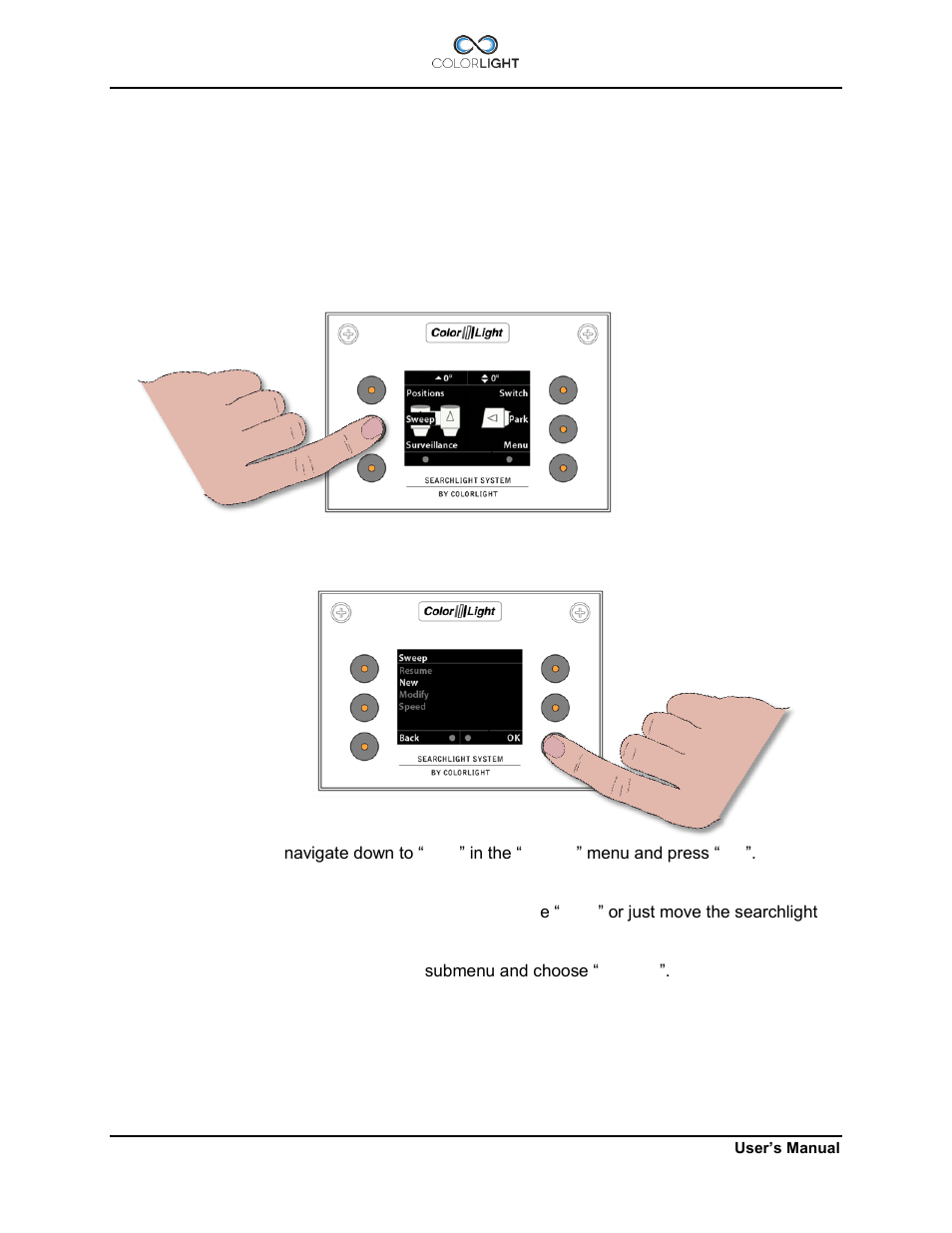 2 sweep (optional function), 1 new sweep, Sweep (optional function) | New sweep | Colorlight CL20 User Manual | Page 20 / 56