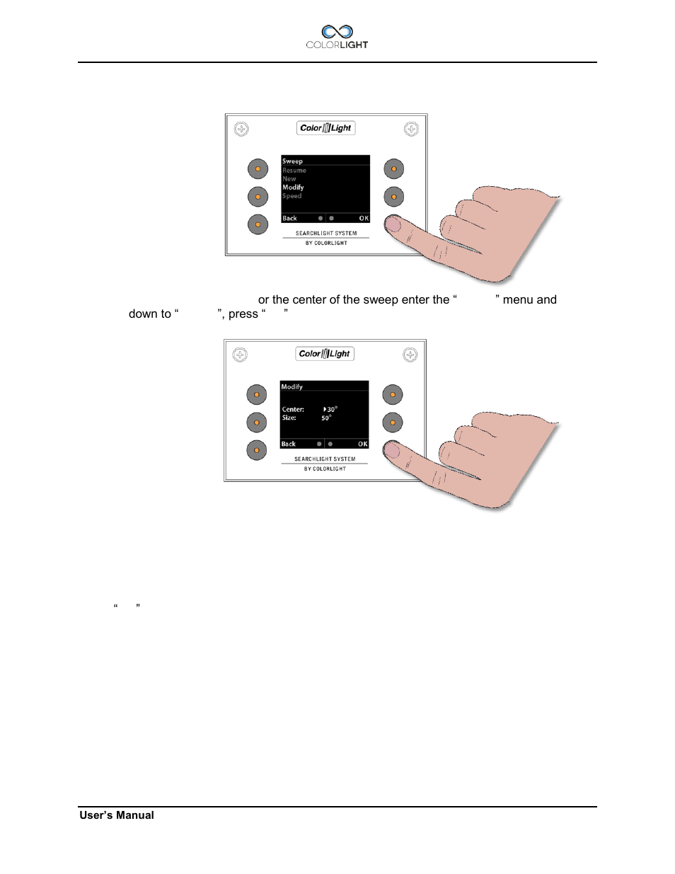 2 modify sweep parameters, Modify sweep parameters | Colorlight CL20 User Manual | Page 21 / 56