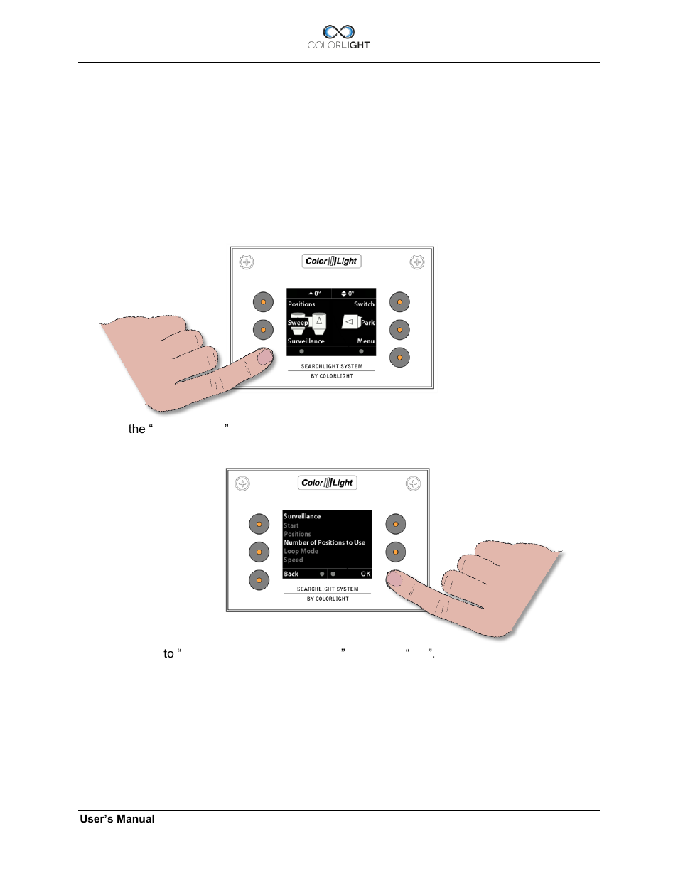 3 surveillance (optional function), 1 setting a new surveillance sweep, Surveillance (optional function) | Setting a new surveillance sweep | Colorlight CL20 User Manual | Page 23 / 56