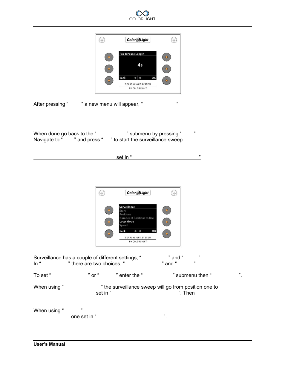 2 changing surveillance settings, Changing surveillance settings | Colorlight CL20 User Manual | Page 25 / 56