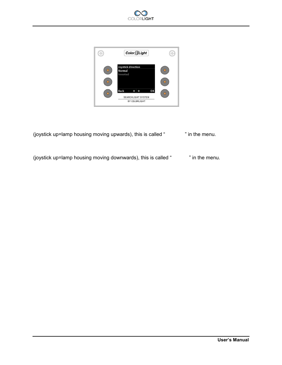 3 joystick direction, Joystick direction | Colorlight CL20 User Manual | Page 36 / 56