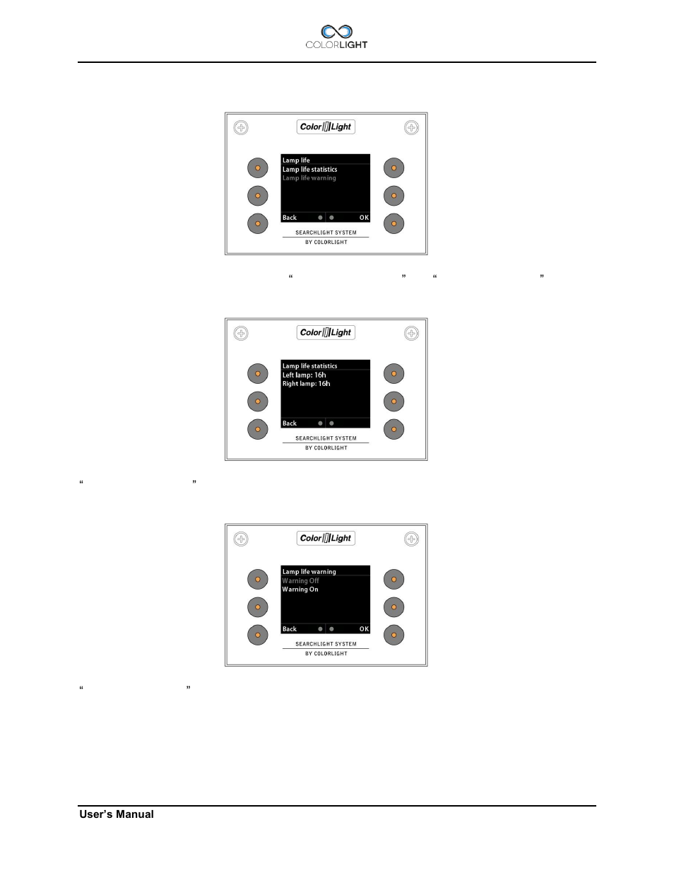 4 lamp life, Lamp life | Colorlight CL20 User Manual | Page 37 / 56