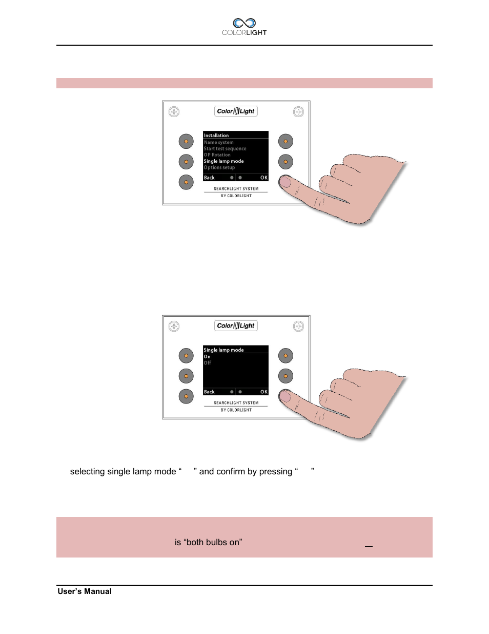 5 single lamp mode | Colorlight CL20 User Manual | Page 43 / 56