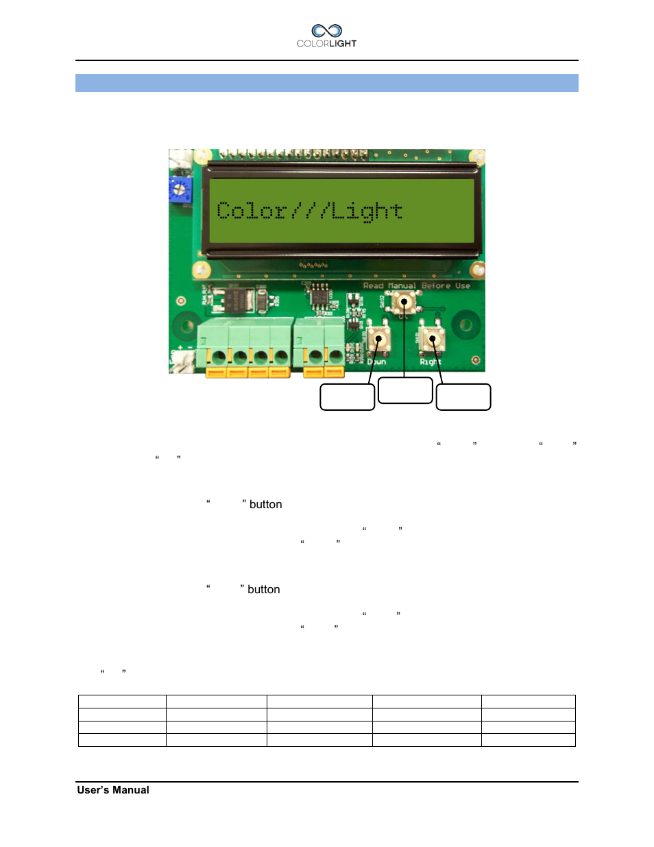 Cabinet card menu system, 1 menu navigation, 1 down button | 2 right button, 3 ok button, Menu navigation, Down button, Right button, Ok button, Cabinet card menu system 12 | Colorlight CL20 User Manual | Page 47 / 56
