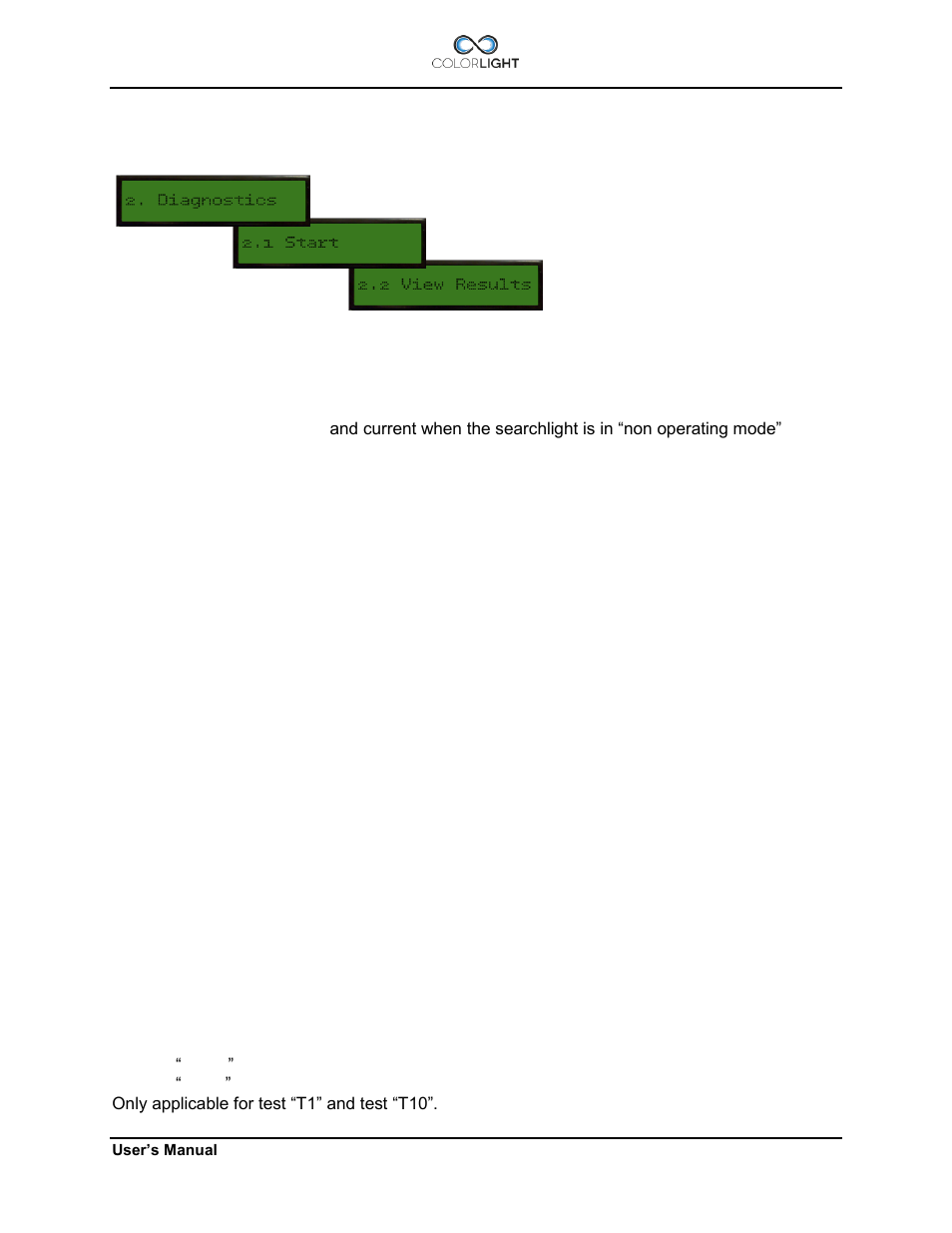 3 category 2: diagnostics (support tool), 1 (2.1) start, 2 (2.2) view results | Category 2: diagnostics (support tool), 1) start, 2) view results | Colorlight CL20 User Manual | Page 49 / 56