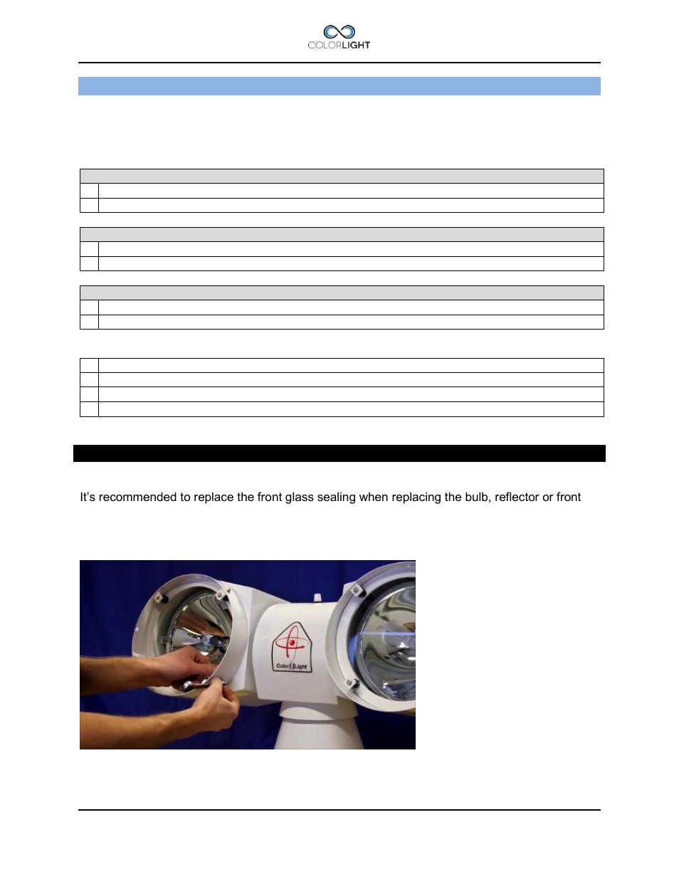 Cli-30005, replacing the bulb | Colorlight CL20 User Manual | Page 14 / 48