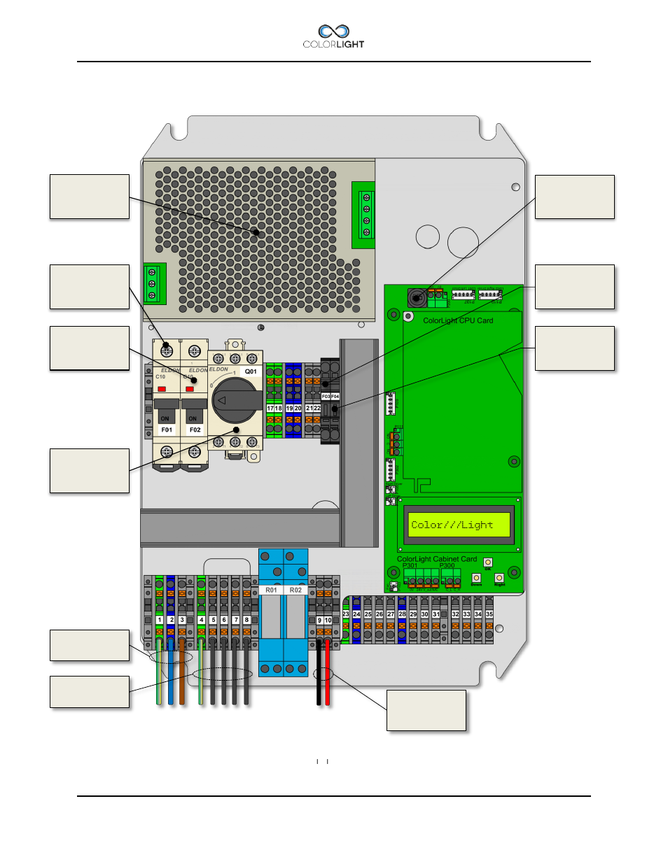 3 electrical-box overview (115/230vac), Electrical-box overview (115/230vac) | Colorlight CL20 User Manual | Page 22 / 48