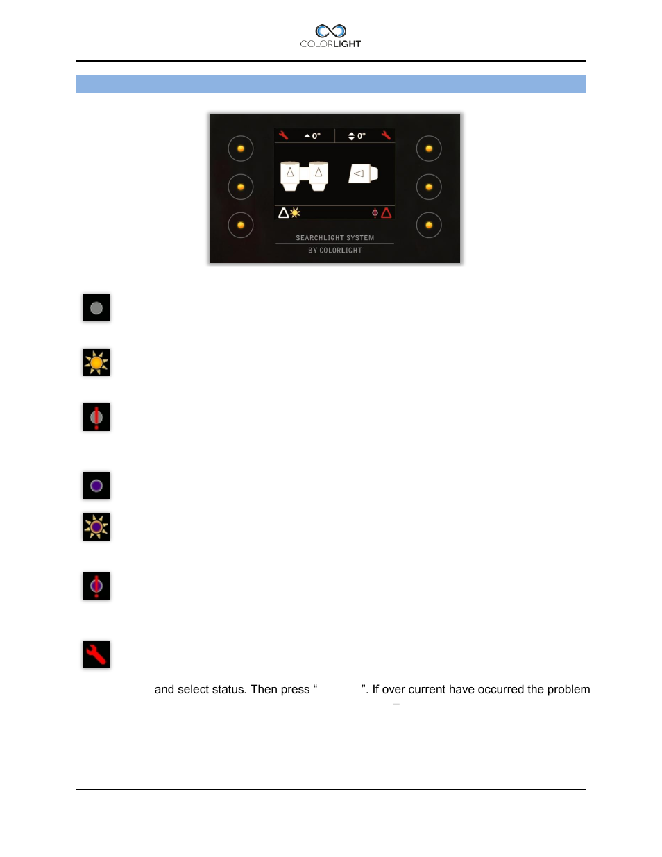 Display symbols and messages, Display symbols and messages 10 | Colorlight CL25 Installation manual User Manual | Page 28 / 52
