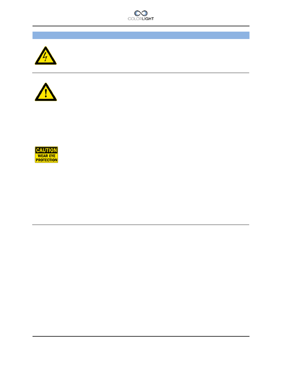 Warnings and information, Warnings and information 1 | Colorlight CL25 Installation manual User Manual | Page 5 / 52