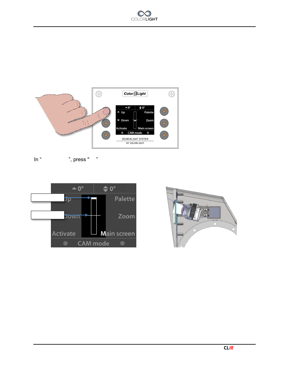 2 camera tilt, 1 tilt up, Amera tilt | Tilt up | Colorlight CLIR User Manual | Page 10 / 20