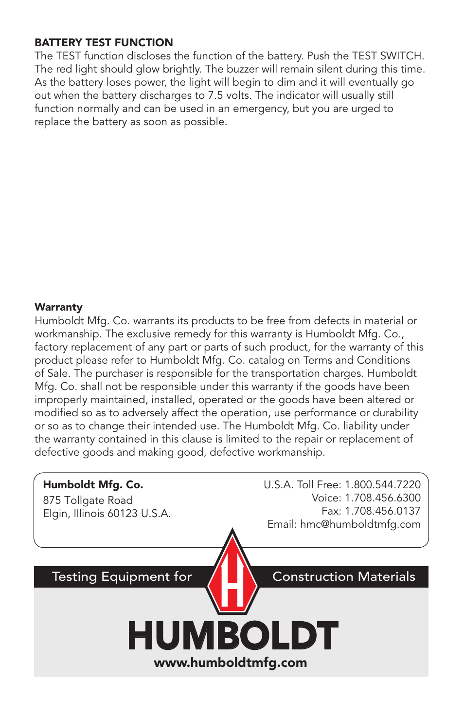 Humboldt | Humboldt H-4040 Series Water Level Indicators User Manual | Page 4 / 4