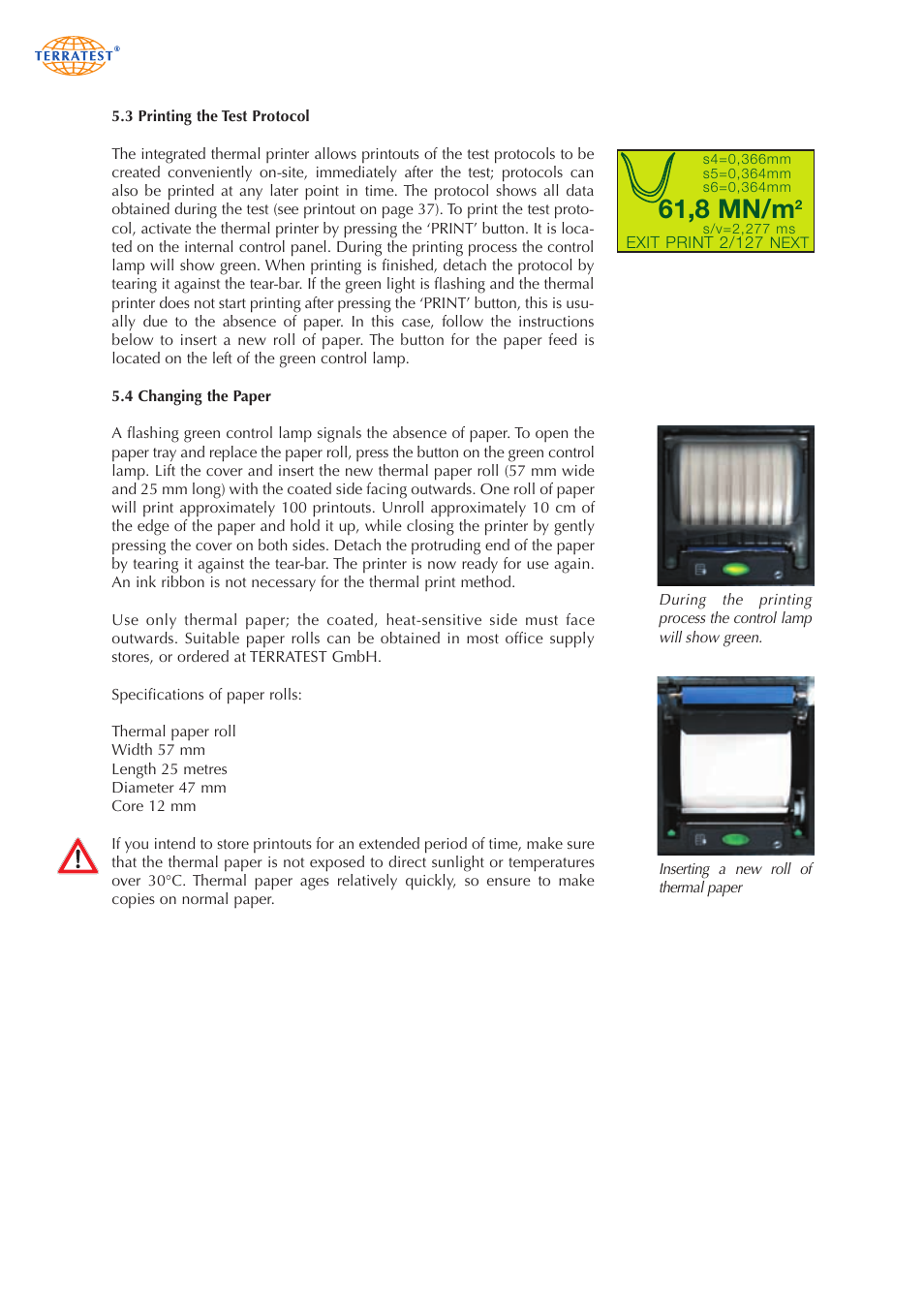 61,8 mn/m | Humboldt 5000 BLU Light Weight Deflectometer User Manual | Page 36 / 96