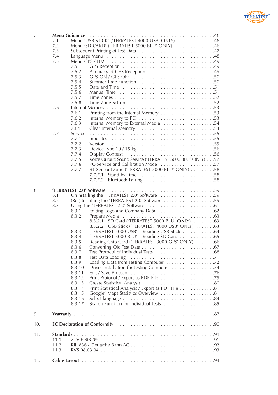 Humboldt 5000 BLU Light Weight Deflectometer User Manual | Page 5 / 96
