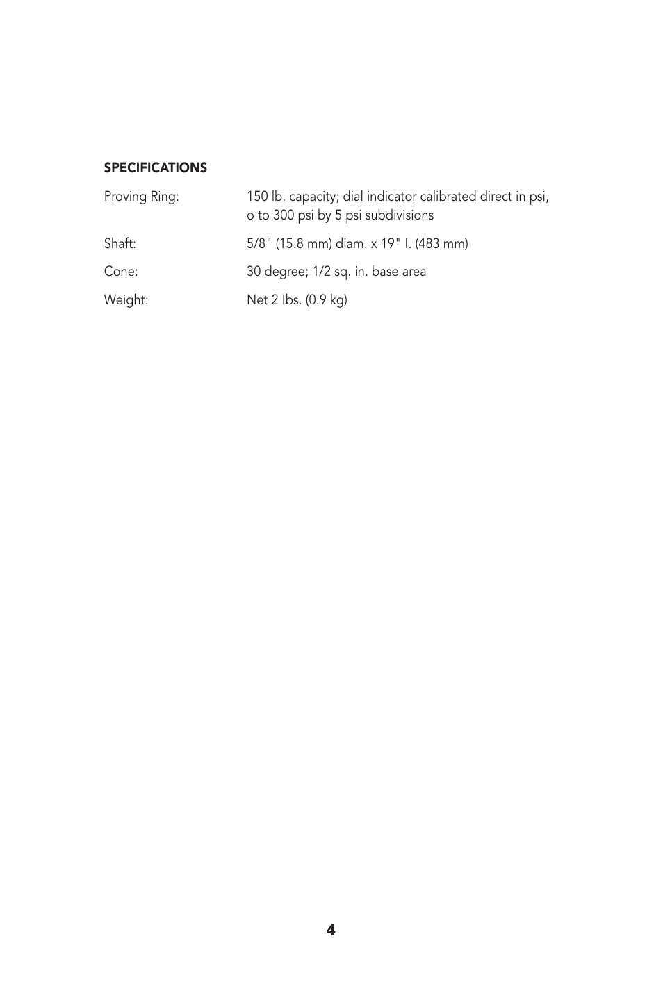 Humboldt H-4120HA Corps of Engineers Cone Penetrometer User Manual | Page 4 / 8