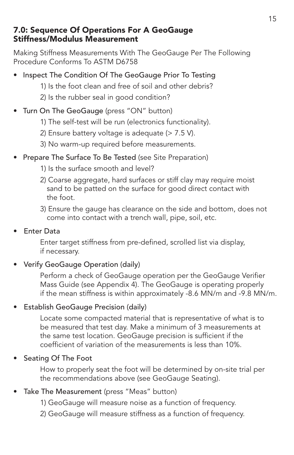 Humboldt H-4140 GeoGauge User Manual | Page 15 / 42