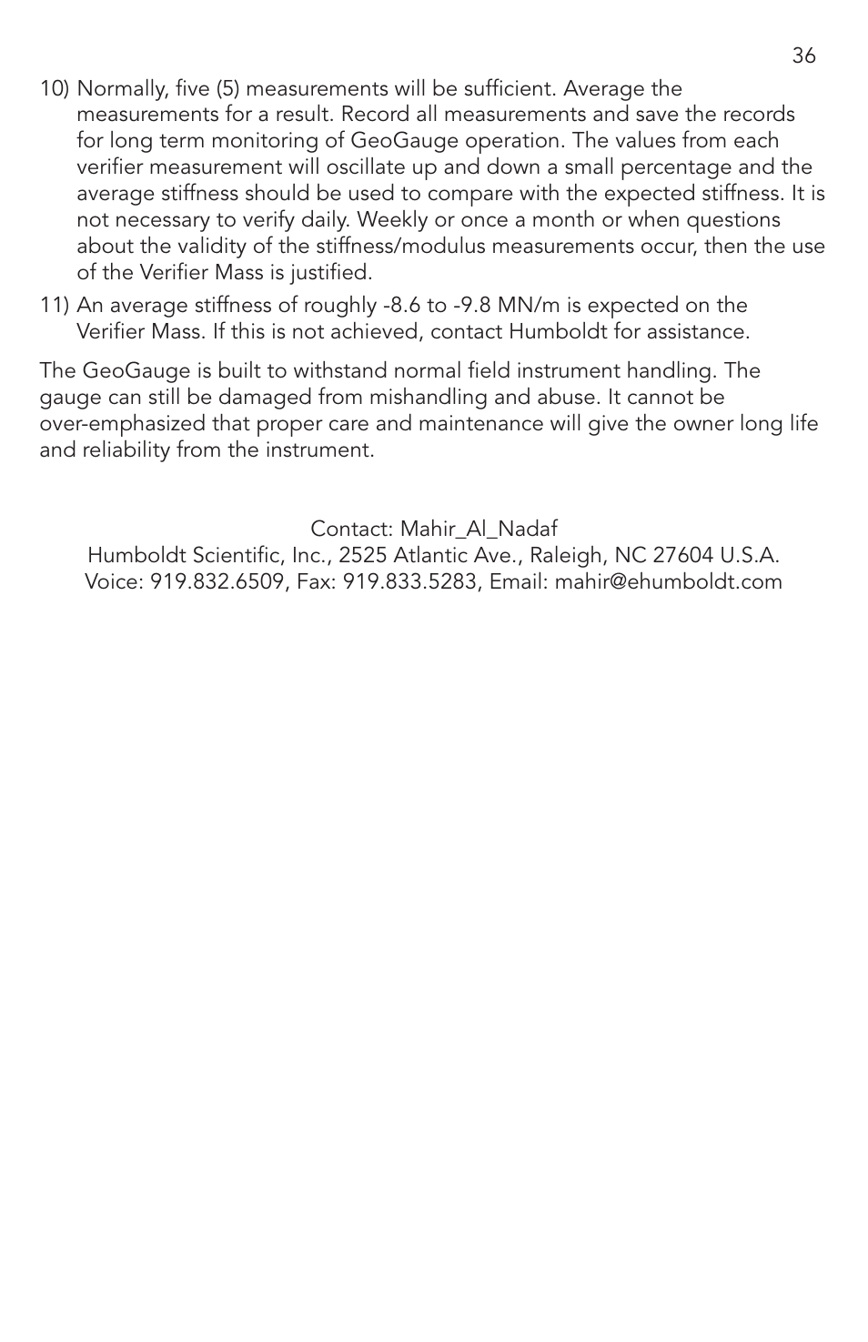 Humboldt H-4140 GeoGauge User Manual | Page 36 / 42