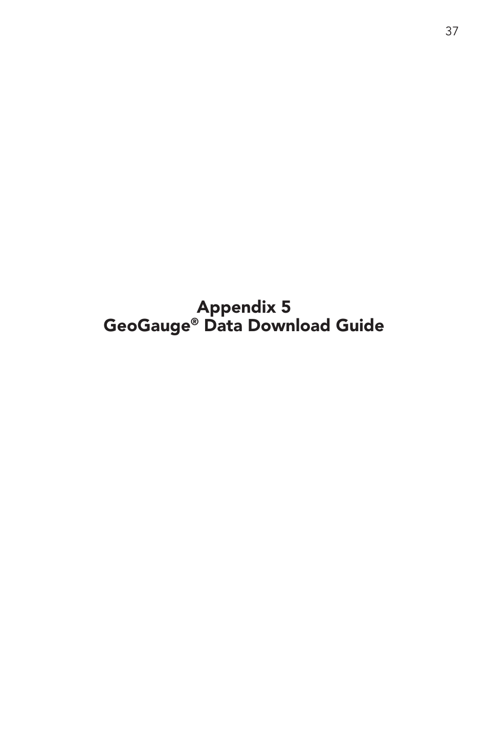 Appendix 5: geogauge data download guide, Appendix 5 geogauge, Data download guide | Humboldt H-4140 GeoGauge User Manual | Page 37 / 42