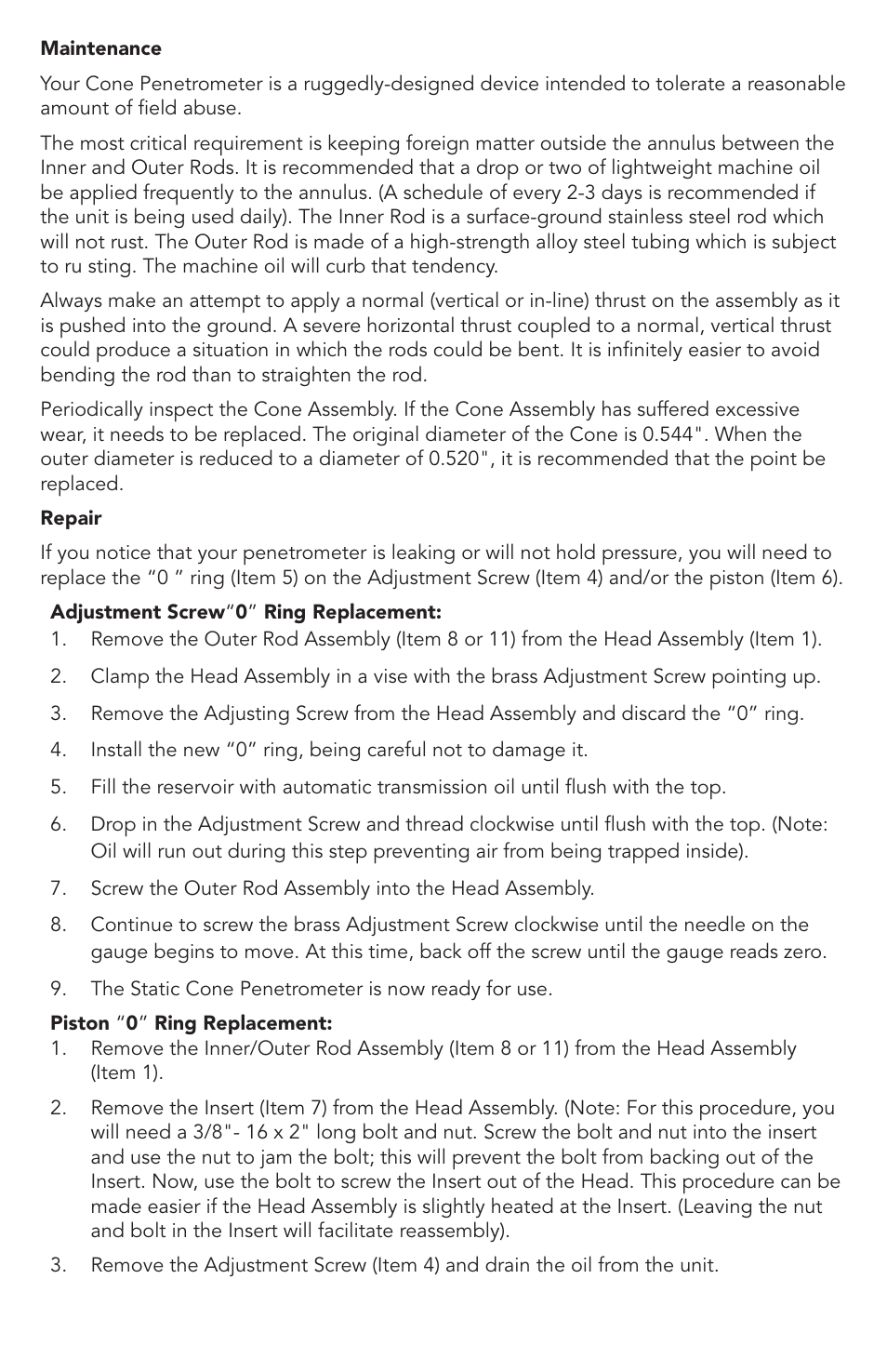 Humboldt H-4210A Portable, Static Cone Penetrometer User Manual | Page 4 / 8