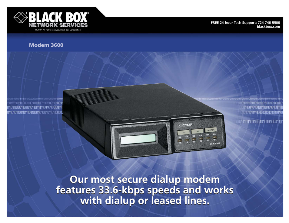 Black Box 3600 User Manual | 3 pages