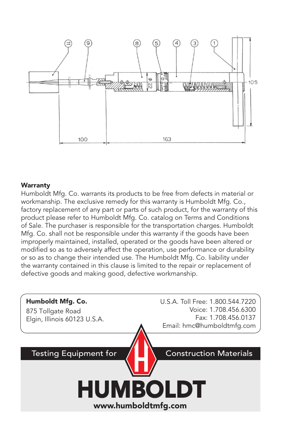 Humboldt | Humboldt H-4227 Vane Inspection Kit User Manual | Page 4 / 4