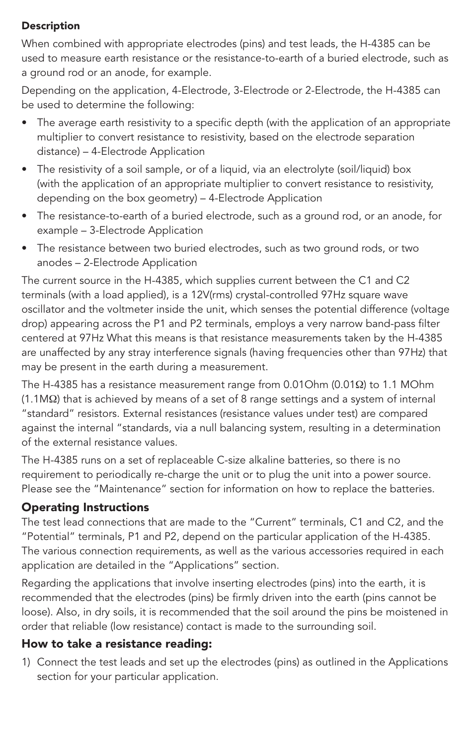 Humboldt H-4385 Resistivity Meter User Manual | Page 3 / 12