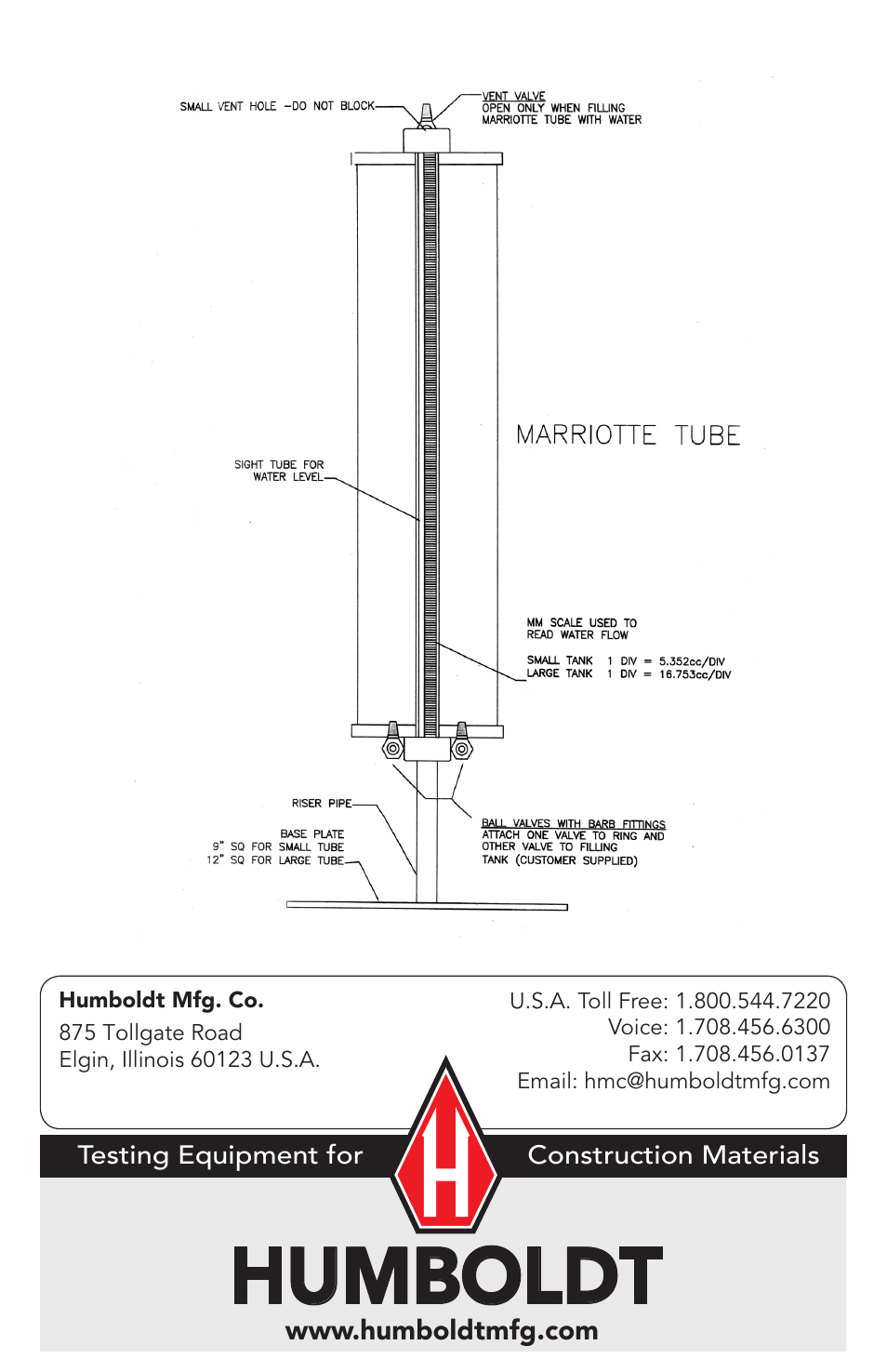 Humboldt | Humboldt HM-4502 Double-Ring Infiltrometer User Manual | Page 4 / 4