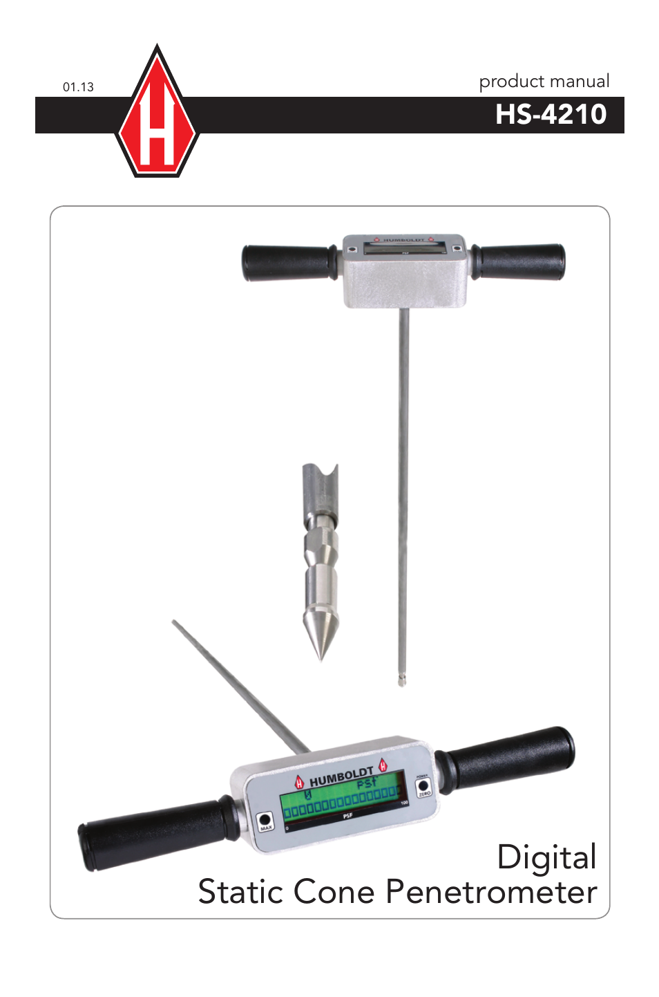 Humboldt HS-4210 Digital Static Cone Penetrometer User Manual | 8 pages