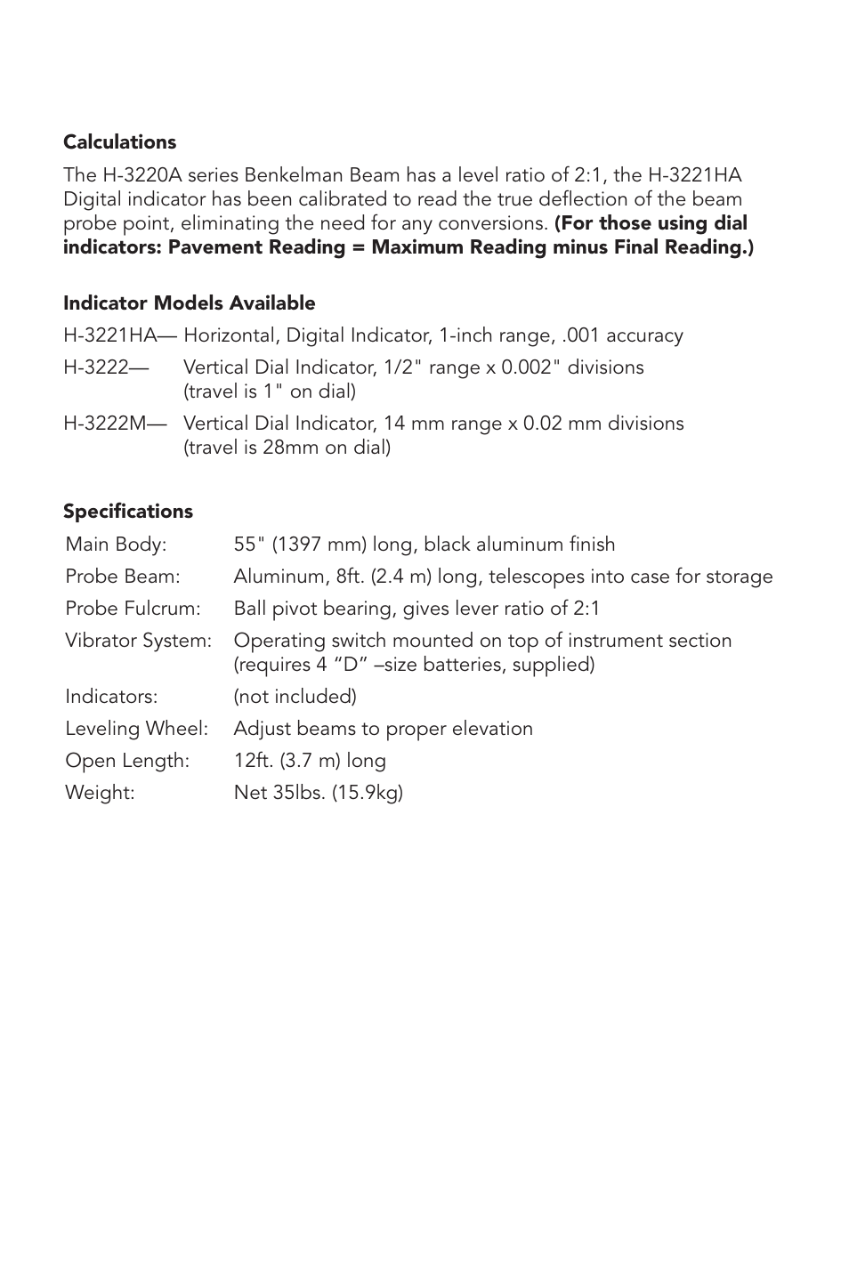 Humboldt H-3220A Benkelman Beam User Manual | Page 5 / 8