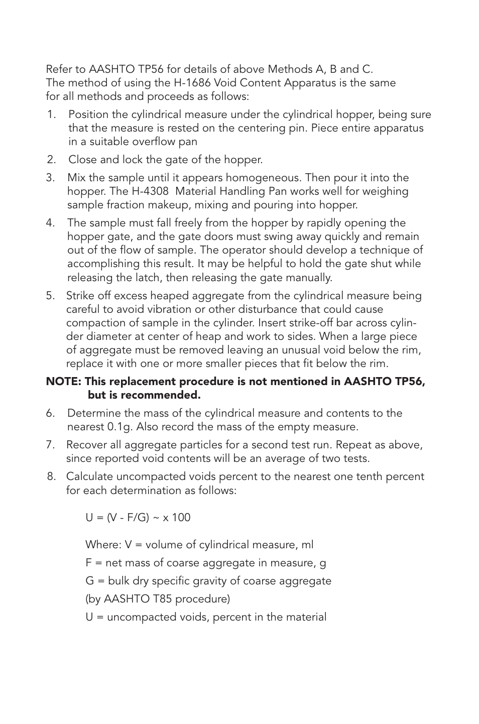 Humboldt H-1686 Void Content Apparatus for Coarse Aggregate User Manual | Page 3 / 4