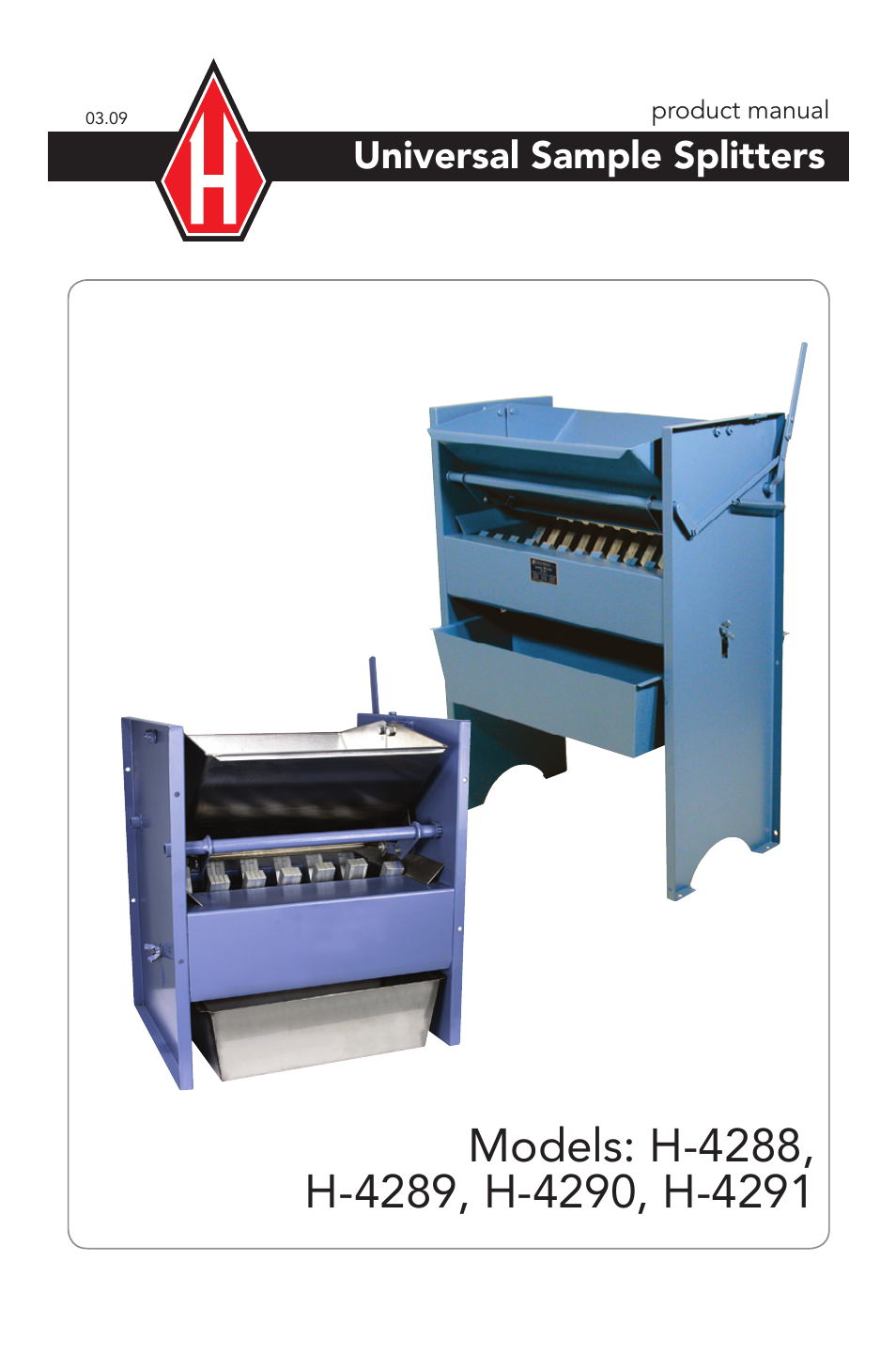 Humboldt H-4291 Universal Sample Splitter User Manual | 4 pages