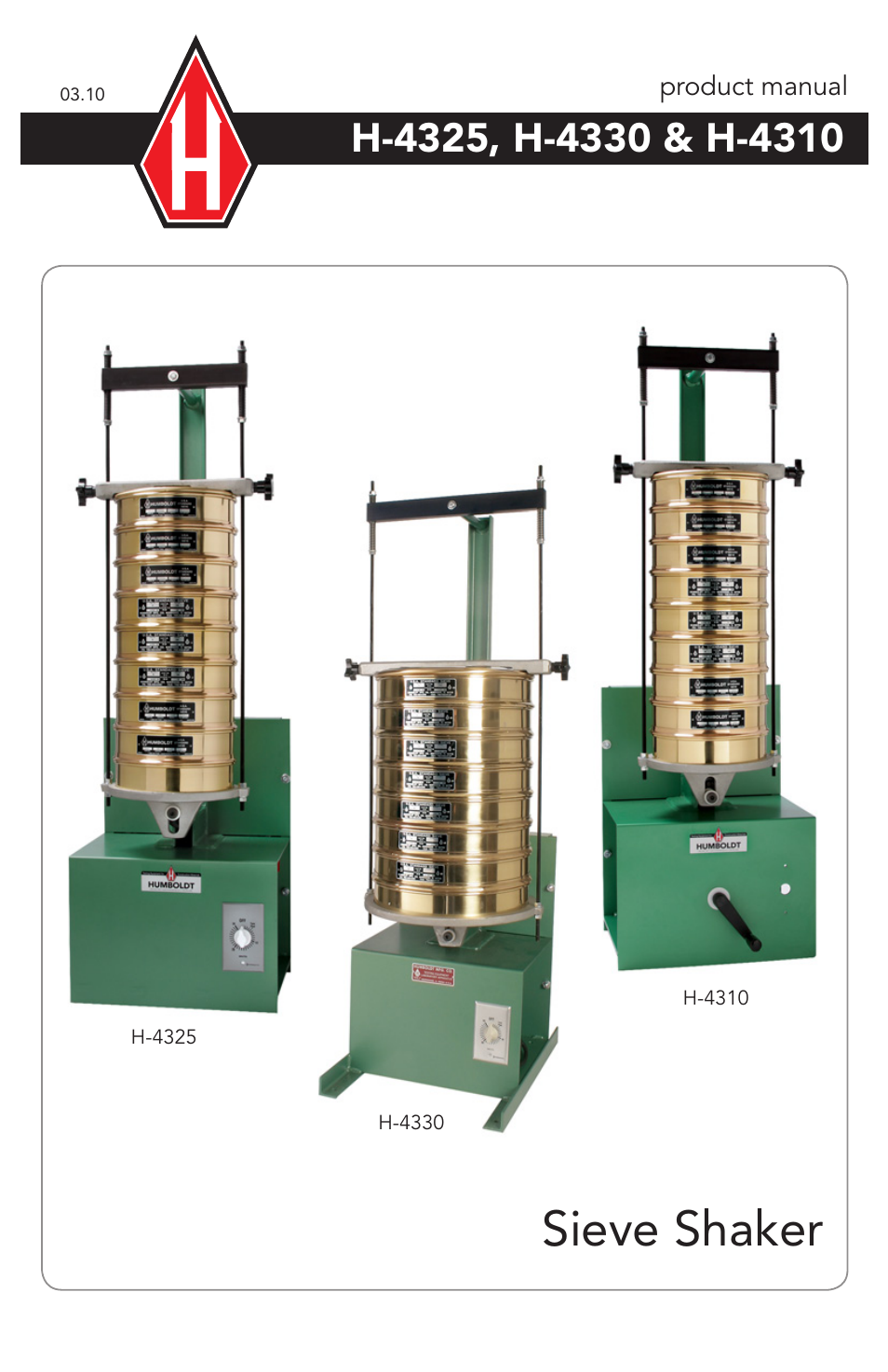 Humboldt H-4310 Sieve Shaker User Manual | 4 pages