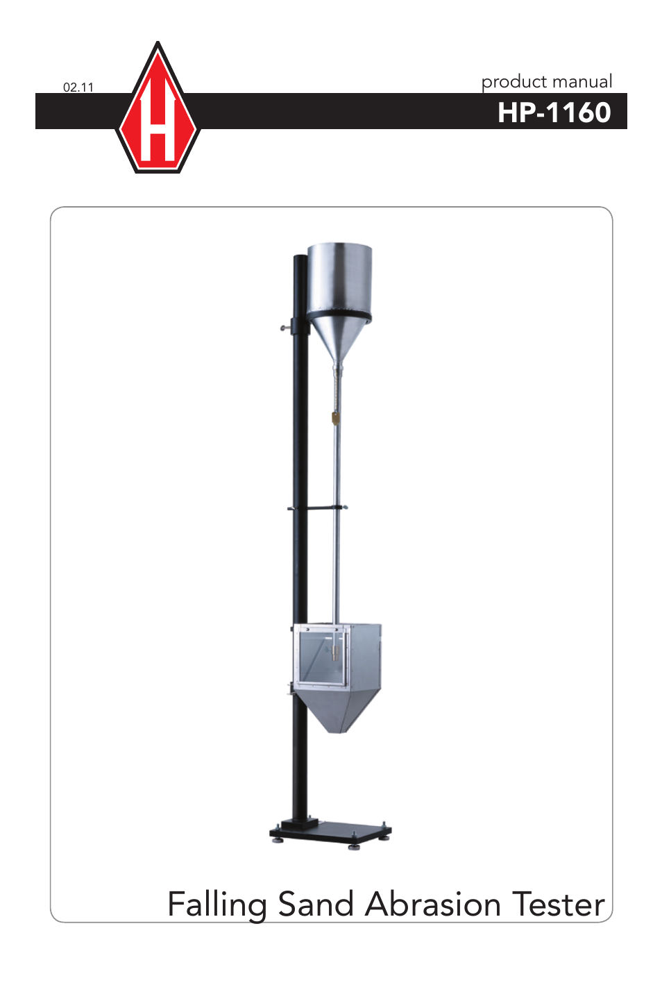 Humboldt HP-1160 Falling Sand Abrasion Tester User Manual | 4 pages