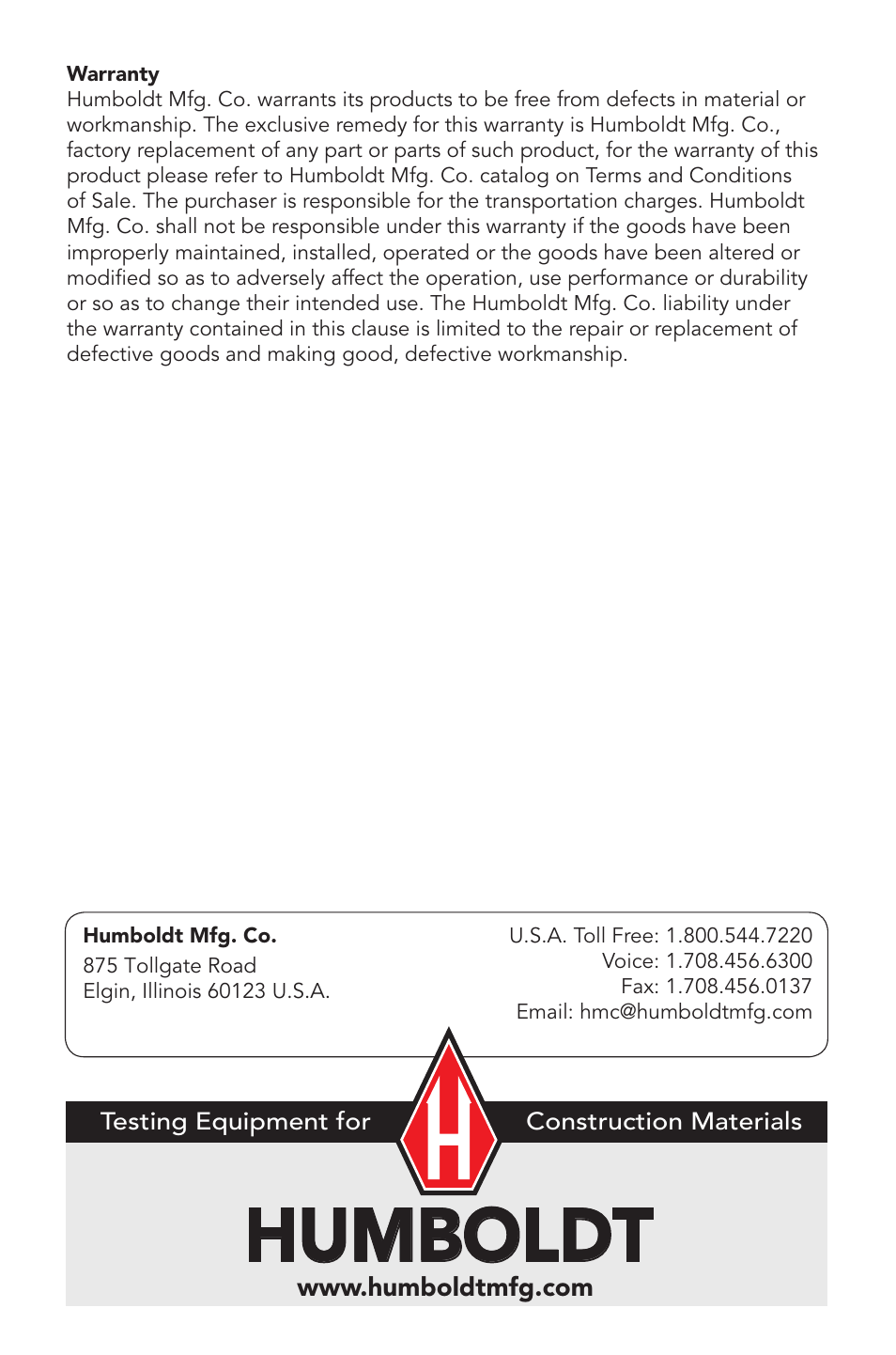 Humboldt | Humboldt H-3150 Gilmore Apparatus User Manual | Page 4 / 4