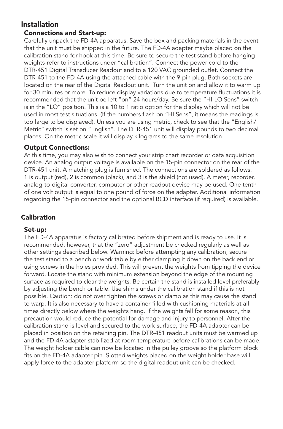 Installation | Humboldt H-1021 Force Determination Adapter User Manual | Page 5 / 12