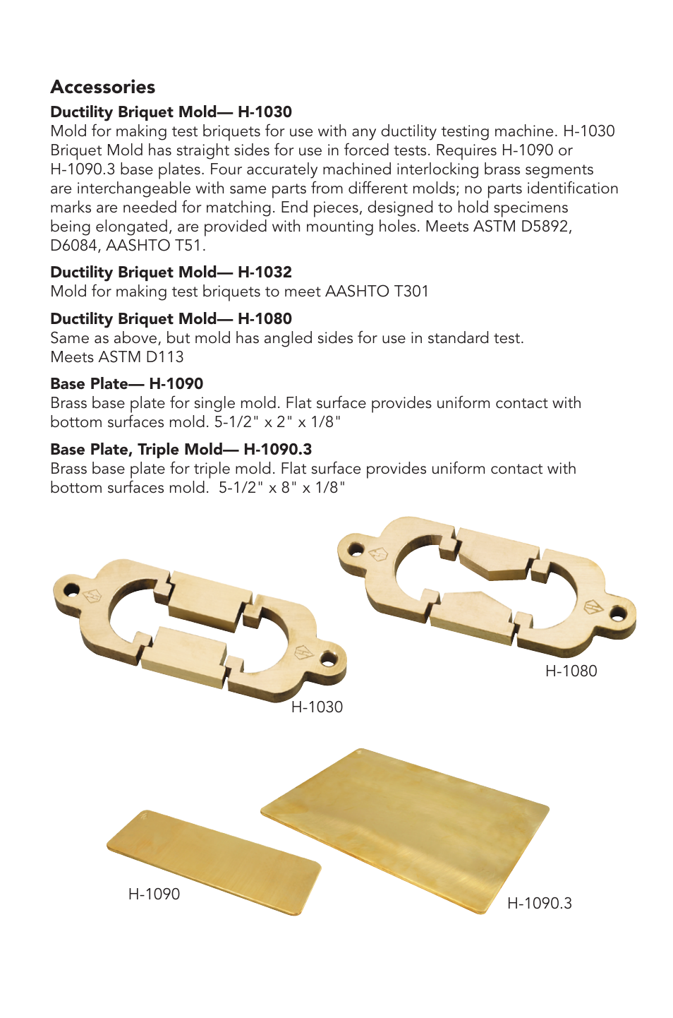 Accessories | Humboldt H-1068 Series Ductility Testing Machines User Manual | Page 6 / 8