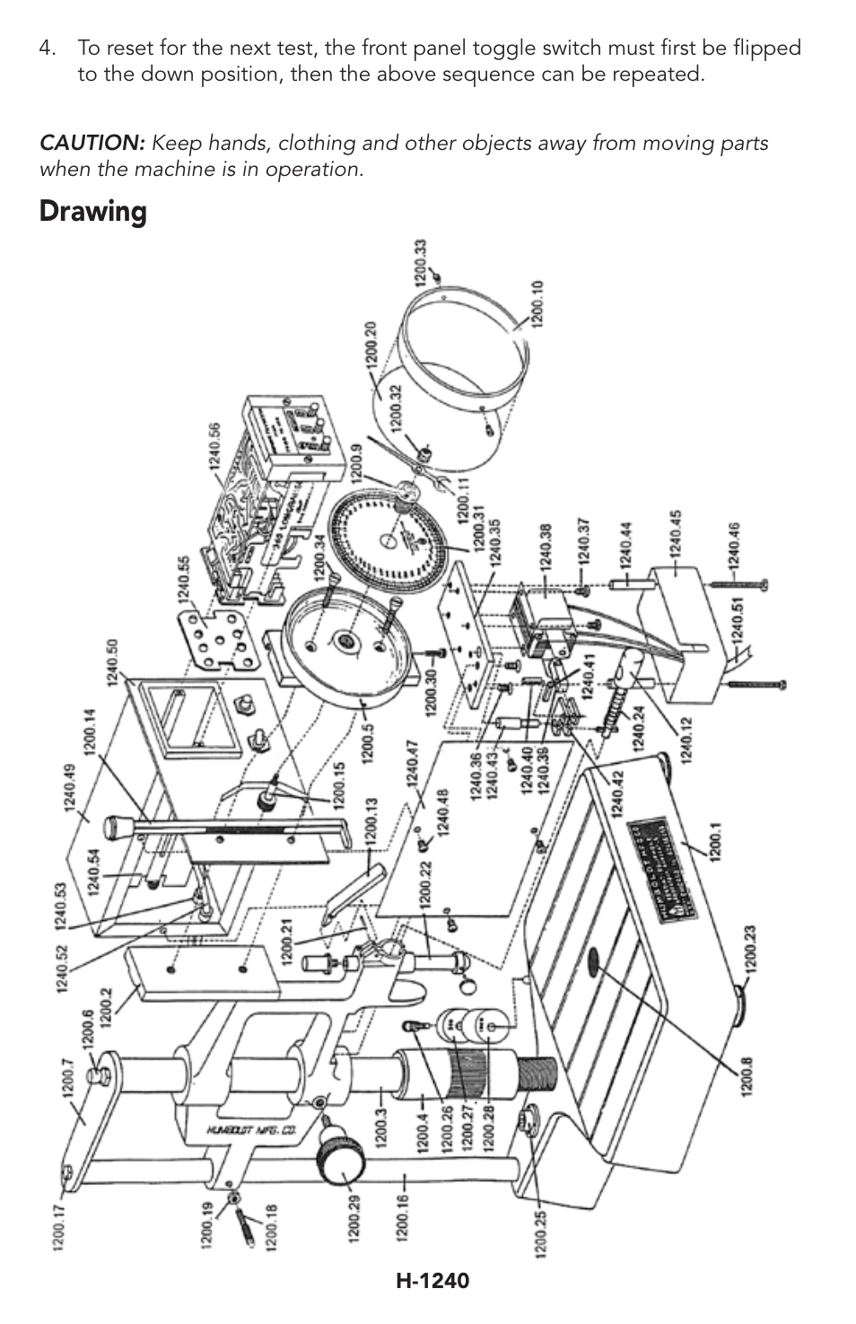 Drawing | Humboldt H-1240.4F Electric Penetrometer with Digital Automatic Timer User Manual | Page 4 / 8