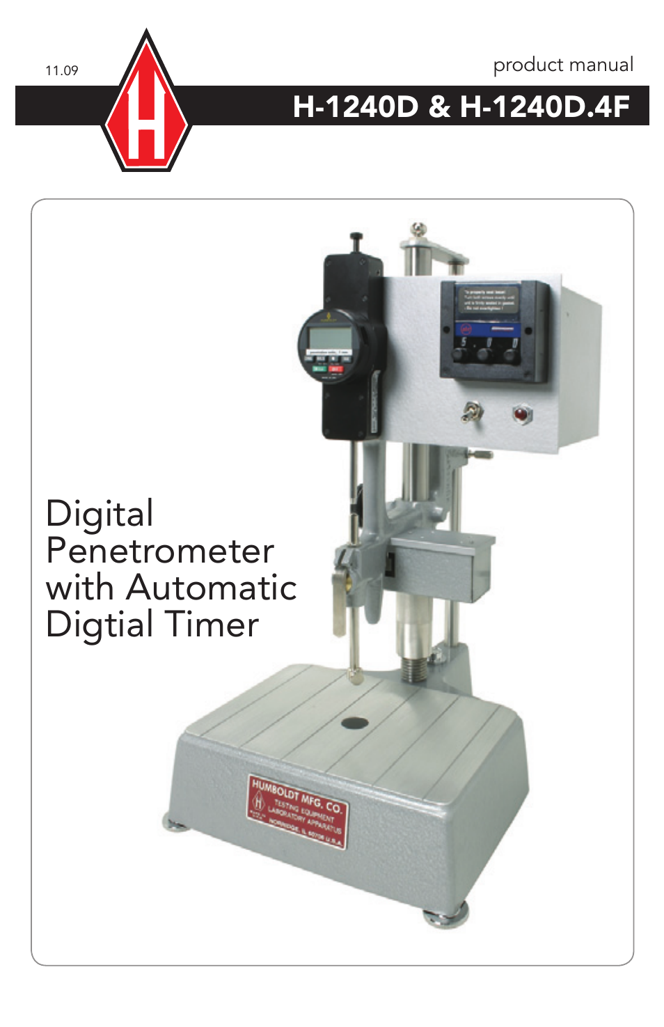 Humboldt H-1240D.4F Digital Penetrometer with Digital Automatic Timer User Manual | 8 pages