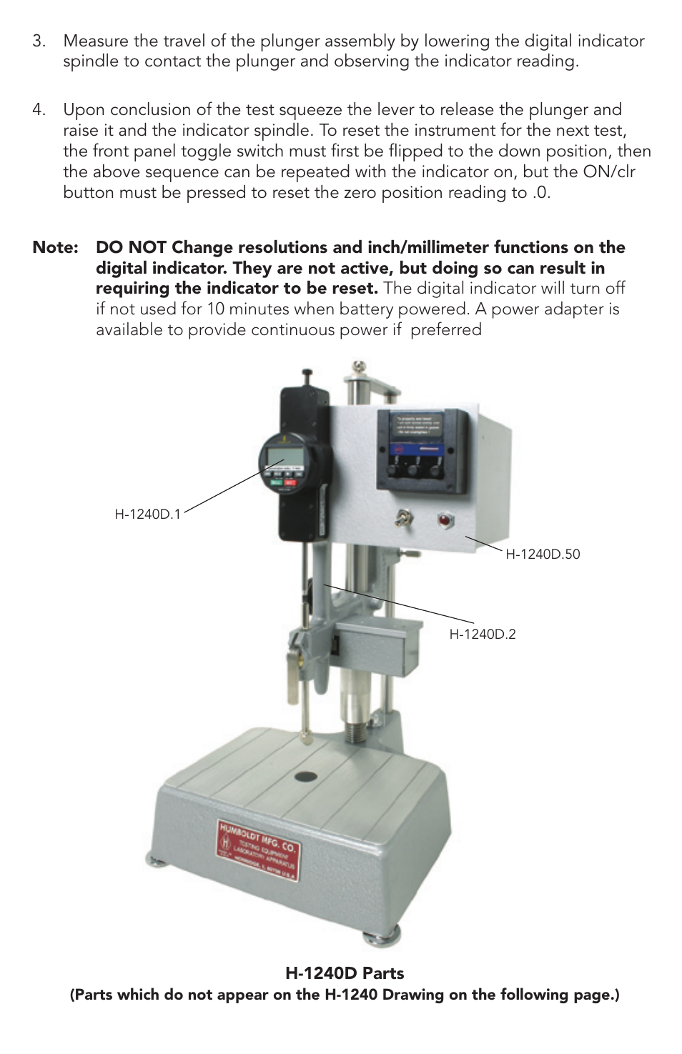 Humboldt H-1240D.4F Digital Penetrometer with Digital Automatic Timer User Manual | Page 4 / 8
