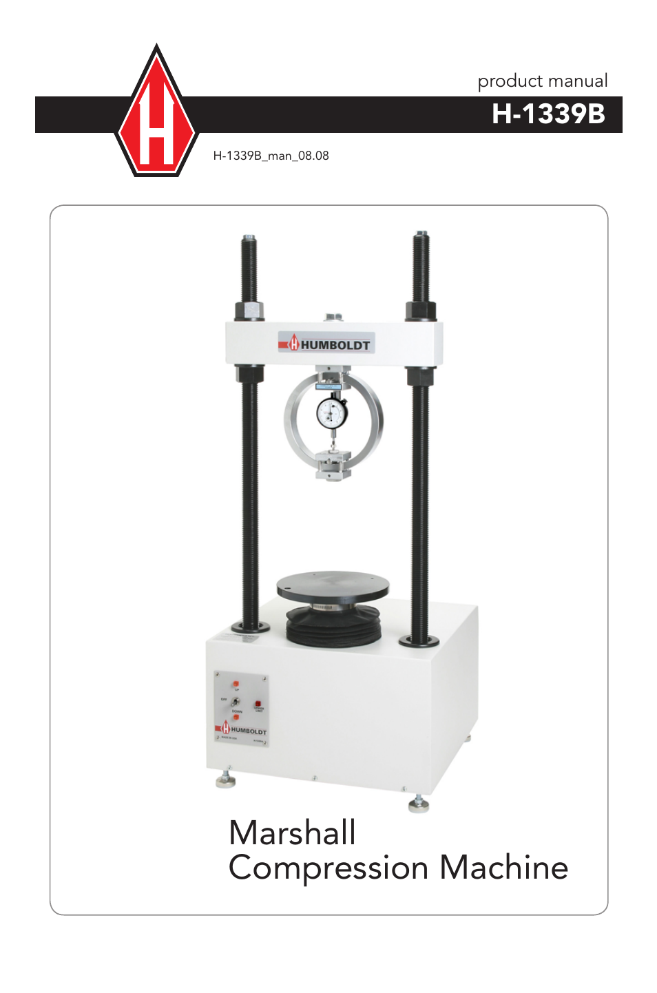 Humboldt H-1339B Marshall Compression Machine User Manual | 8 pages