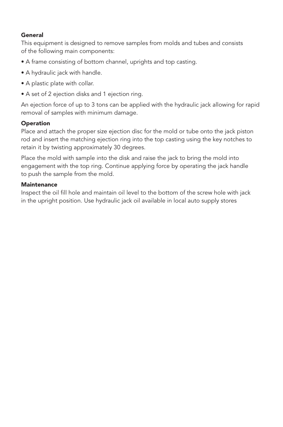 Humboldt H-1353A Hand-Operated Sample Ejector User Manual | Page 2 / 4