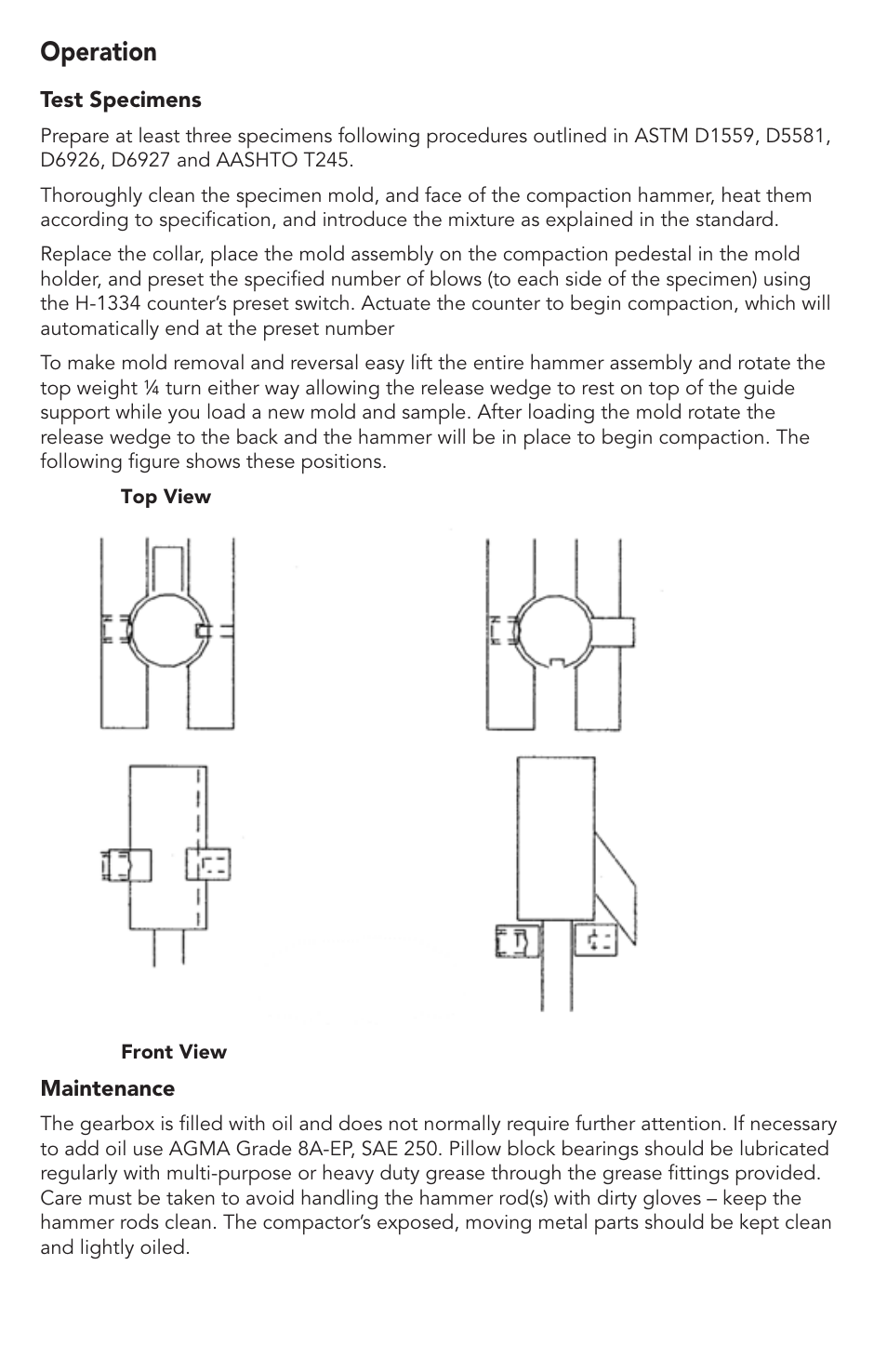 Operation | Humboldt H-1366 Marshall, Automatic, Single Compactor User Manual | Page 5 / 12