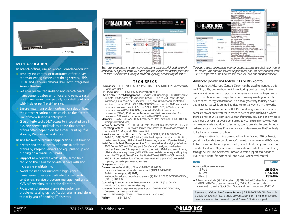 Black box, 4 of 4 | Black Box Advanced Console s 27070 User Manual | Page 4 / 4