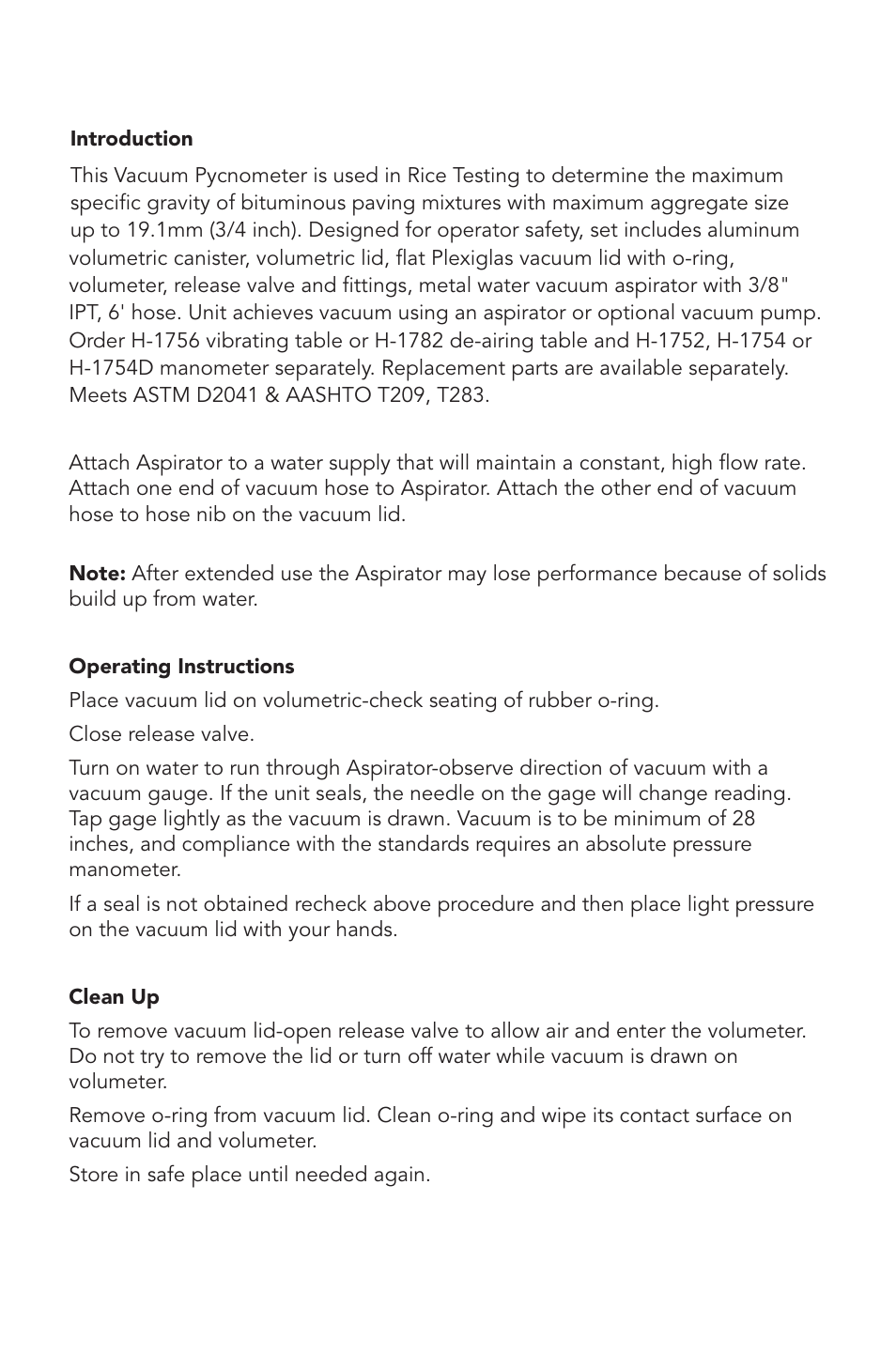 Humboldt H-1751 Vacuum Pycnometer User Manual | Page 2 / 4