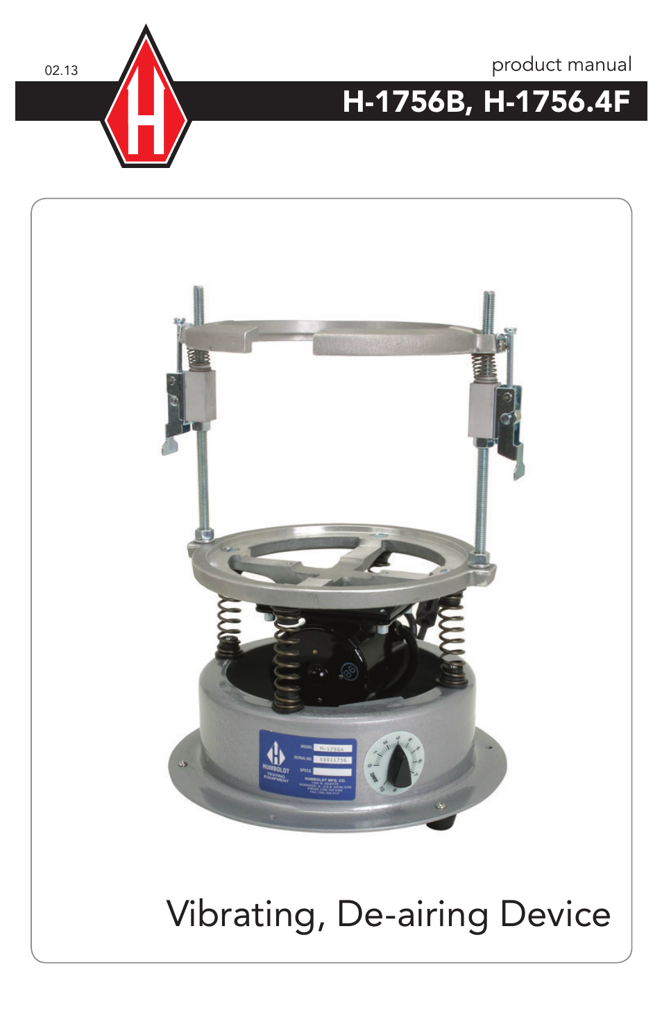Humboldt H-1756.4F Vibrating, De-airing Device User Manual | 4 pages