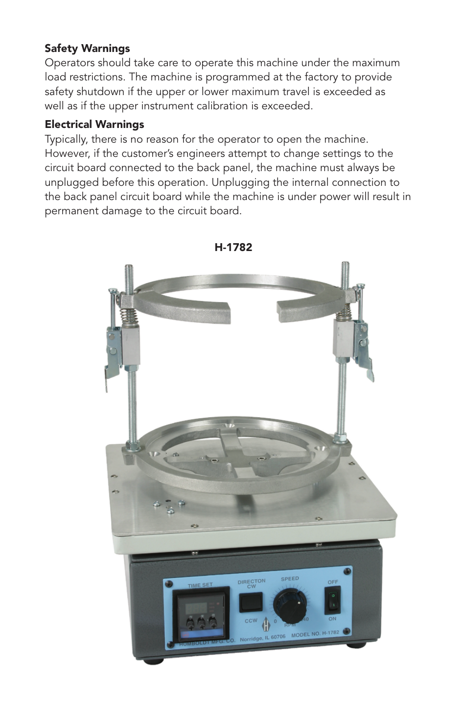 Humboldt H-1782 Orbital De-Airing Device For Use with H-1750 User Manual | Page 3 / 4