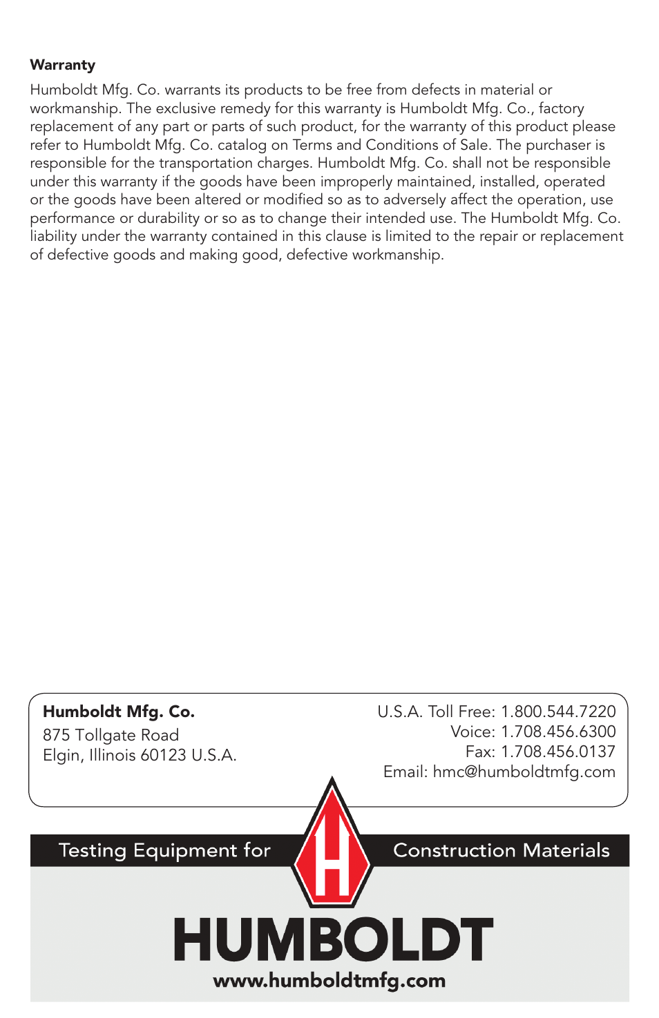 Humboldt H-1826.4F Vibrating Table User Manual | Page 4 / 4
