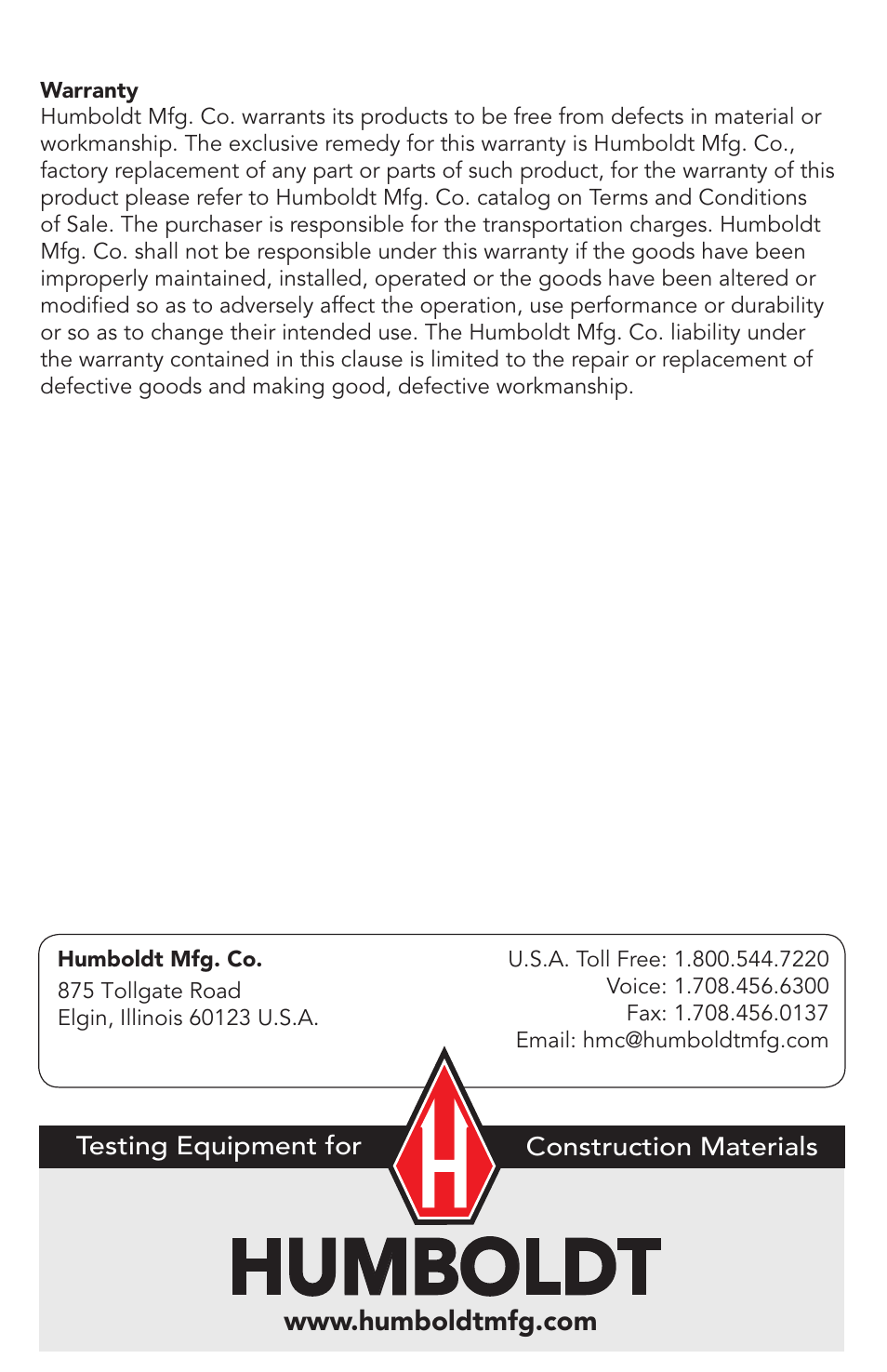 Humboldt | Humboldt H-2495 Conradson Carbon Residue Apparatus User Manual | Page 4 / 4