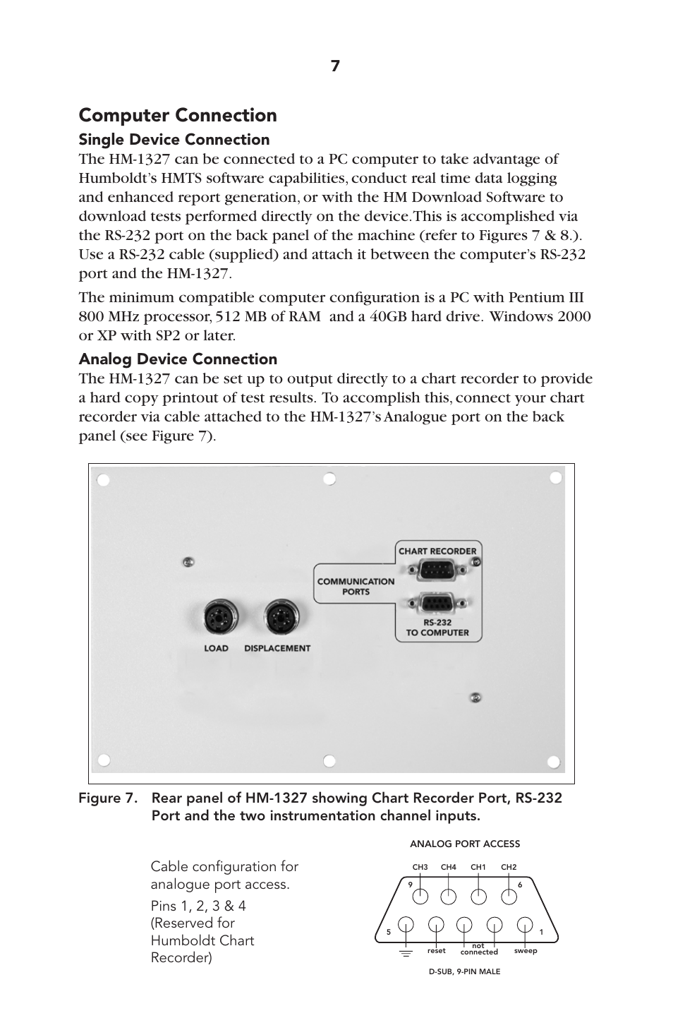 Computer connection | Humboldt HM-1327 Humboldt Marshall/TSR Loader User Manual | Page 10 / 32