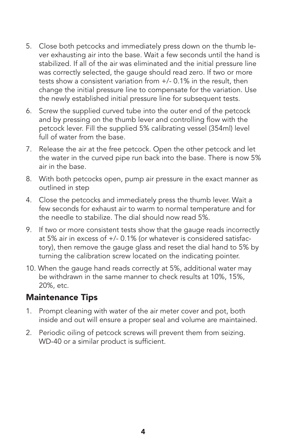 Maintenance tips | Humboldt H-2783 Pressure Meter User Manual | Page 5 / 8
